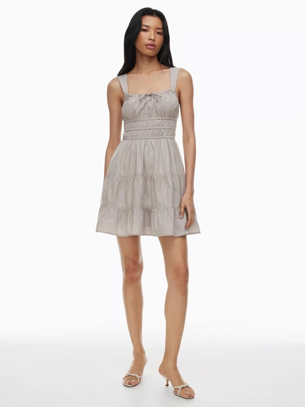 Aritzia Sunday Best Martine Poplin Dress Small Ashen Gray